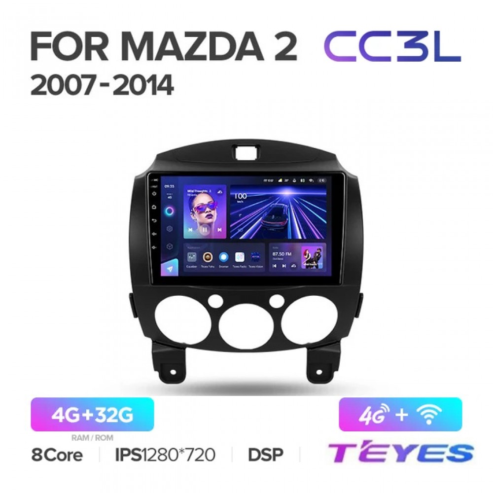 Магнитола Teyes CC3L для Mazda 2 2010-2014